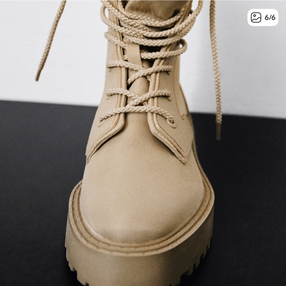 ZARA Faux Shearling Lined ankle boot - Picture 4 of 8